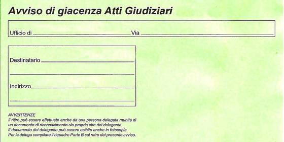 Codice raccomandata 787 per atti giudiziari