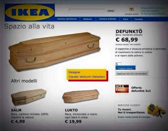 IKEA Vende Bare da Morto ..Ma è uno Scherzo