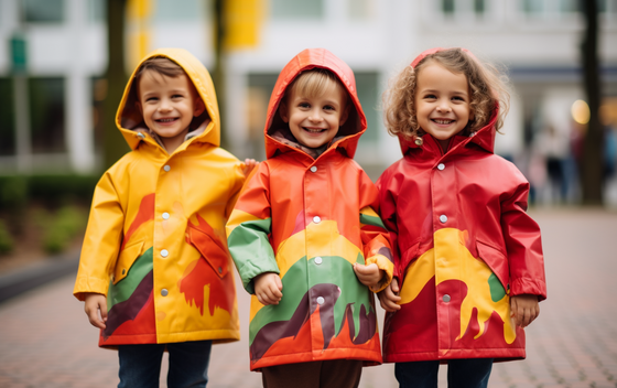 Impermeabili per bambini con colori vivaci: Colori vivaci per un look alla moda