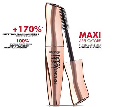 Mascara Deborah 24 ore instant maxi volume due opzioni per essere al top