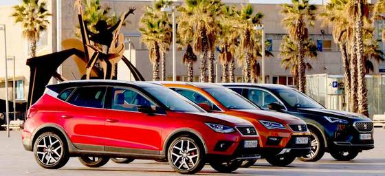 I tre SUV SEAT Ateca, Arona e Tarraco per le strade di Barcellona