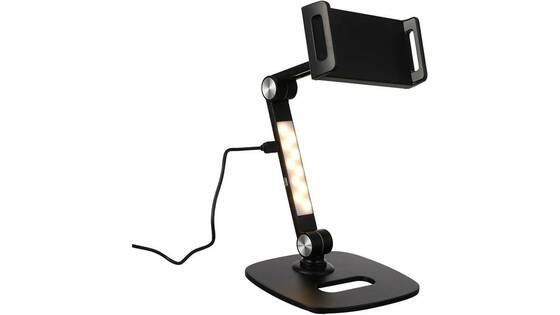 iplusmile Supporto Regolabile per Smartphone e Tablet Tavolo in Alluminio Nero Stand e per e Dispositivi per Video e Webcast