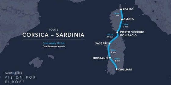 Hyperloop Bastia Cagliari in 40 minuti sul treno del futuro.