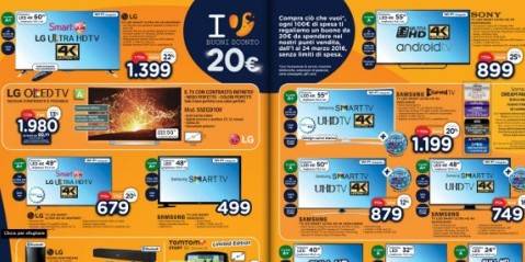 Volantino Unieuro – Offerte sulle TV LG, Samsung e Sony